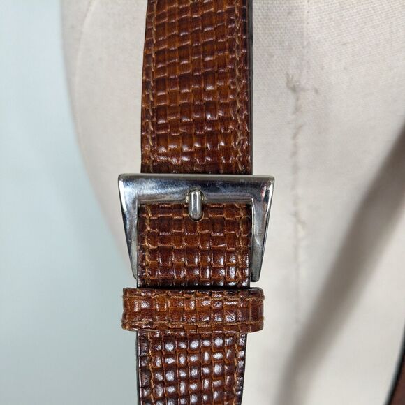 Vintage Talbots Bucket Bag Tan Brown Y2K Handbag Purse Leather Canvas Crossbody - Picture 16 of 16